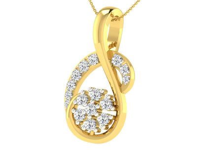 Leba diamond Pendant In gold Additional Image 2