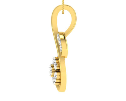 Leba diamond Pendant In gold Additional Image 3