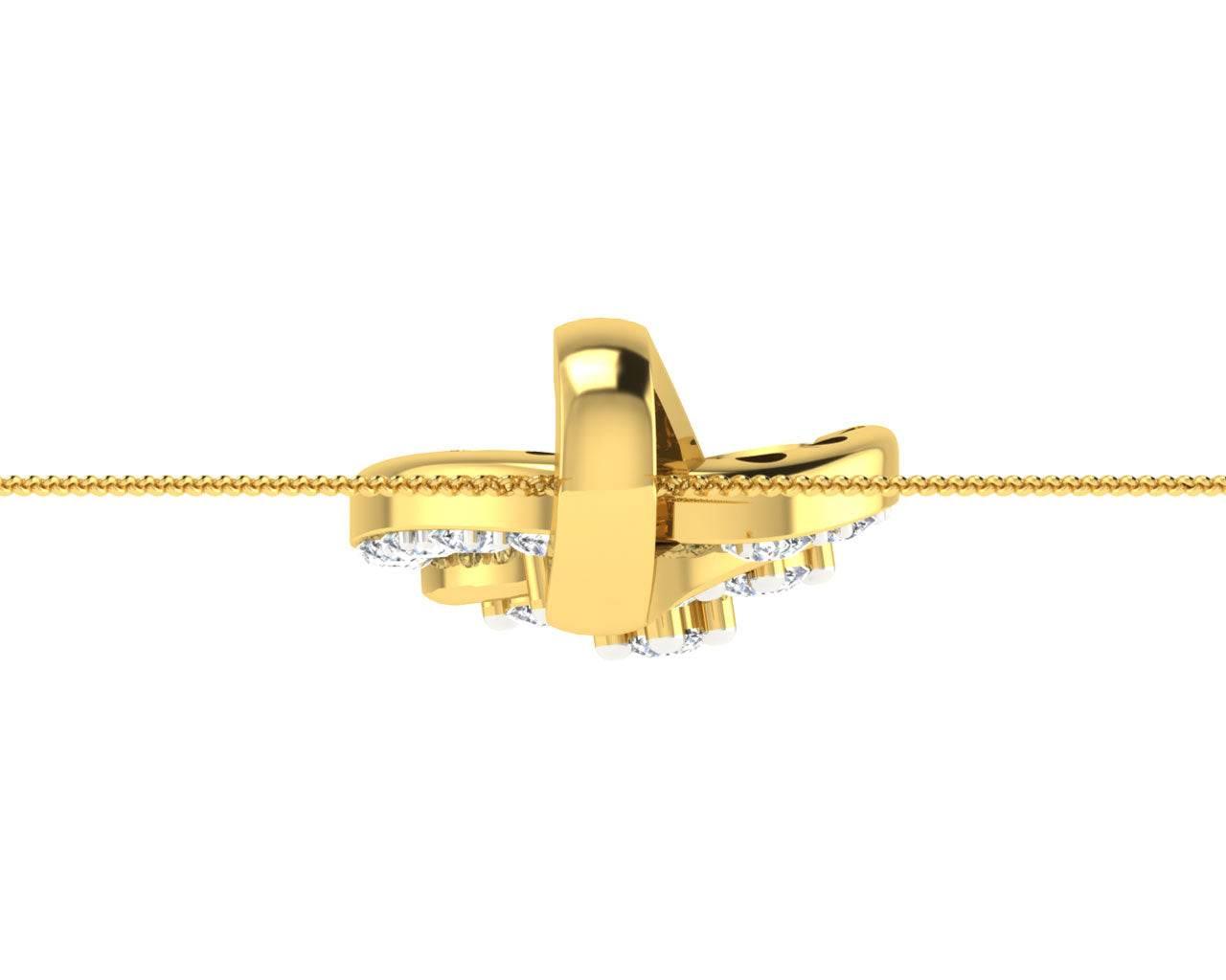 Leba diamond Pendant In gold Additional Image 4