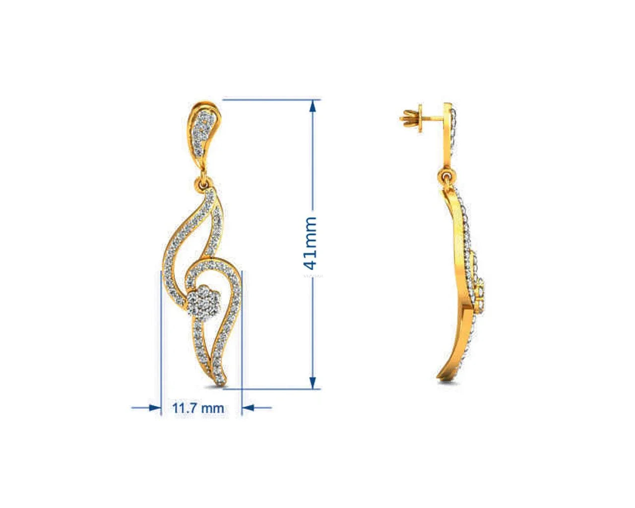 Leher Diamond Danglers - Jewelslane
