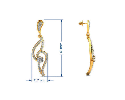 Leher Diamond Danglers - Jewelslane