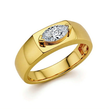 Liam Marquise Shape Lab diamond solitaire Ring for men and women - Jewelslane