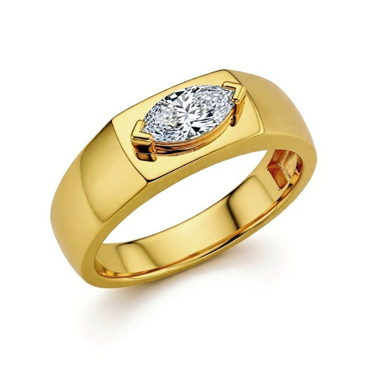 Liam Marquise Shape Lab diamond solitaire Ring for men and women - Jewelslane