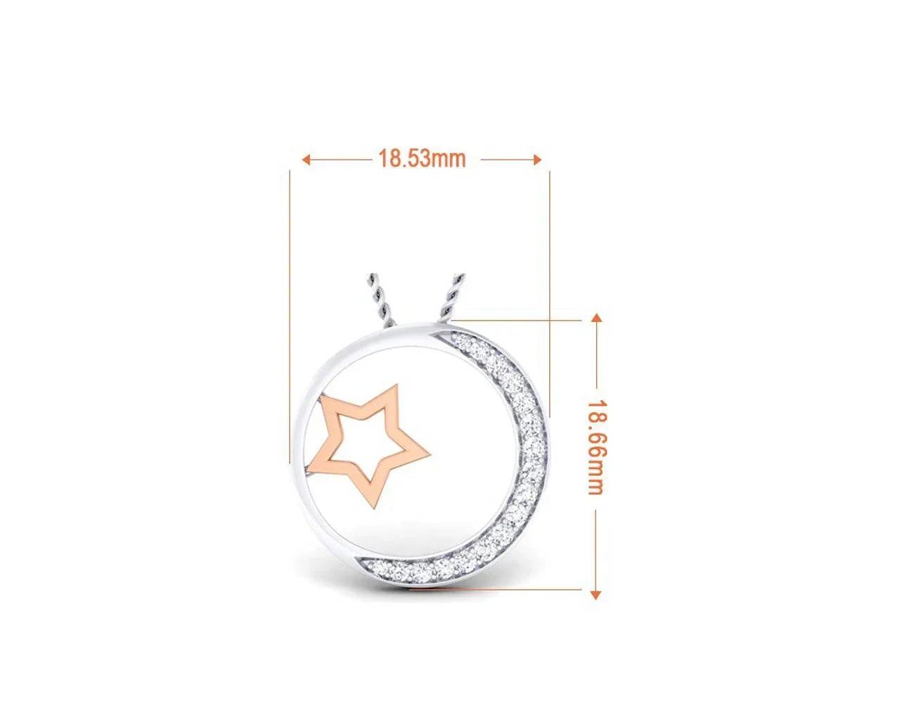 Marichi Diamond Pendant in Two tone 18k gold - Jewelslane