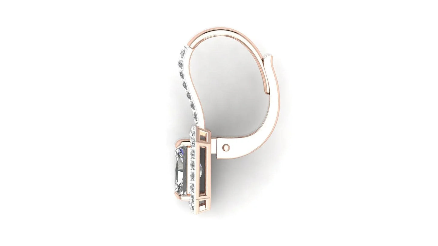 Mia Lab Grown Radiant Cut diamond solitaires earring set in gold - Jewelslane