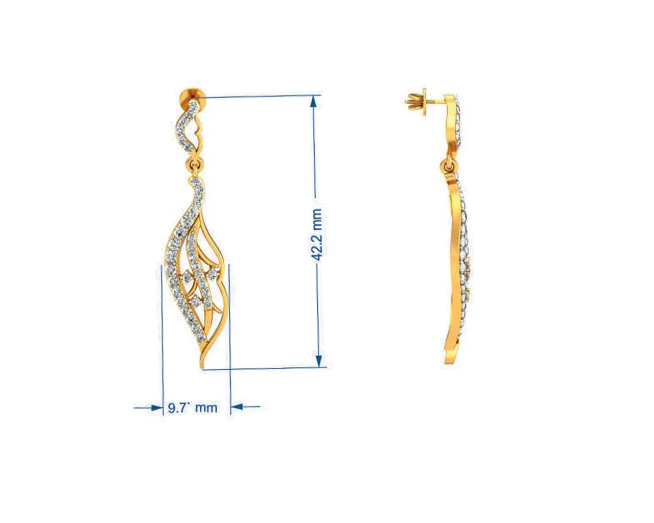 Narmin Long Diamond Earrings - Jewelslane