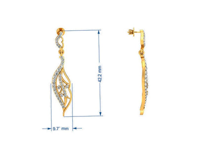 Narmin Long Diamond Earrings - Jewelslane