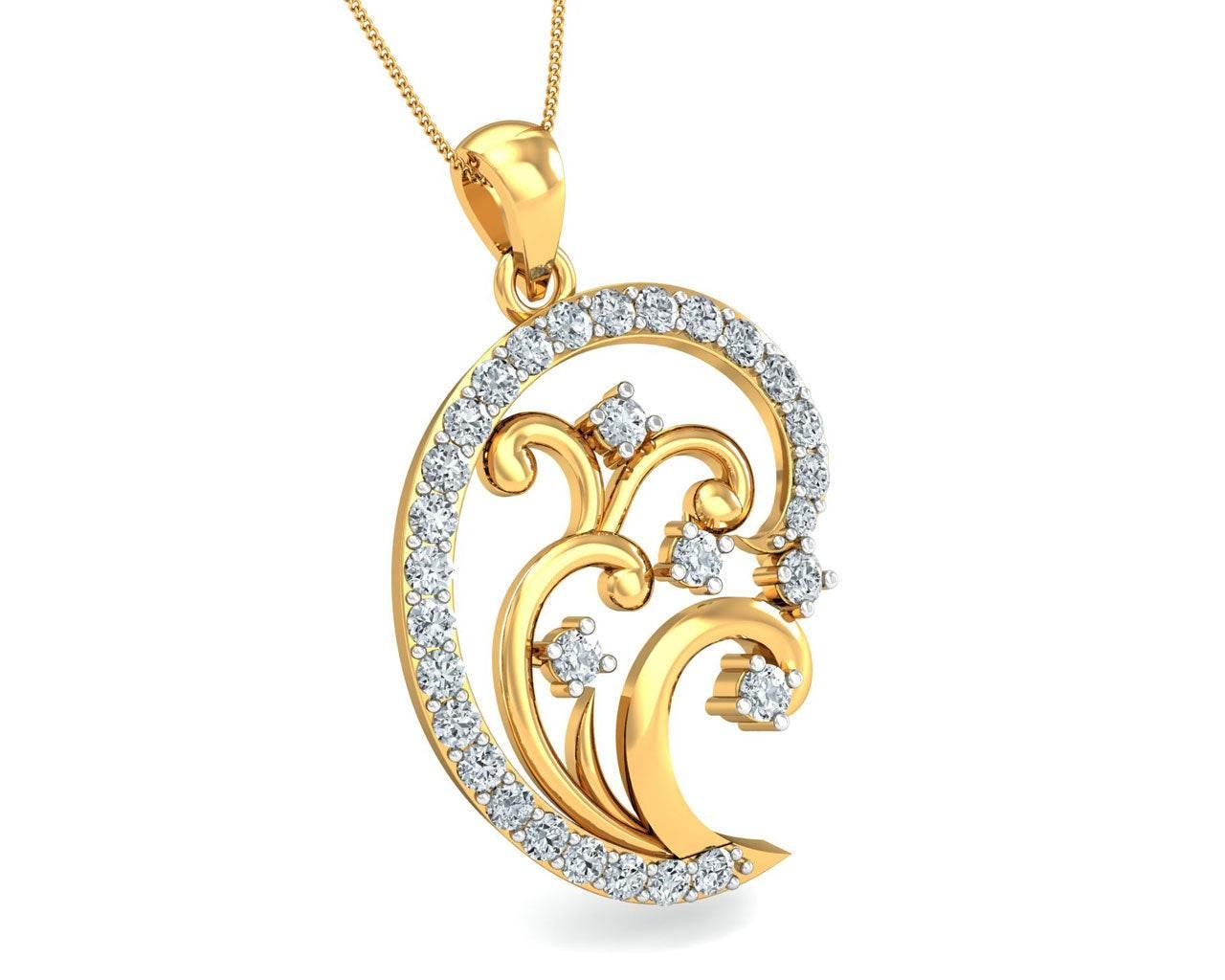Nawra Diamond Pendant in Gold - Jewelslane