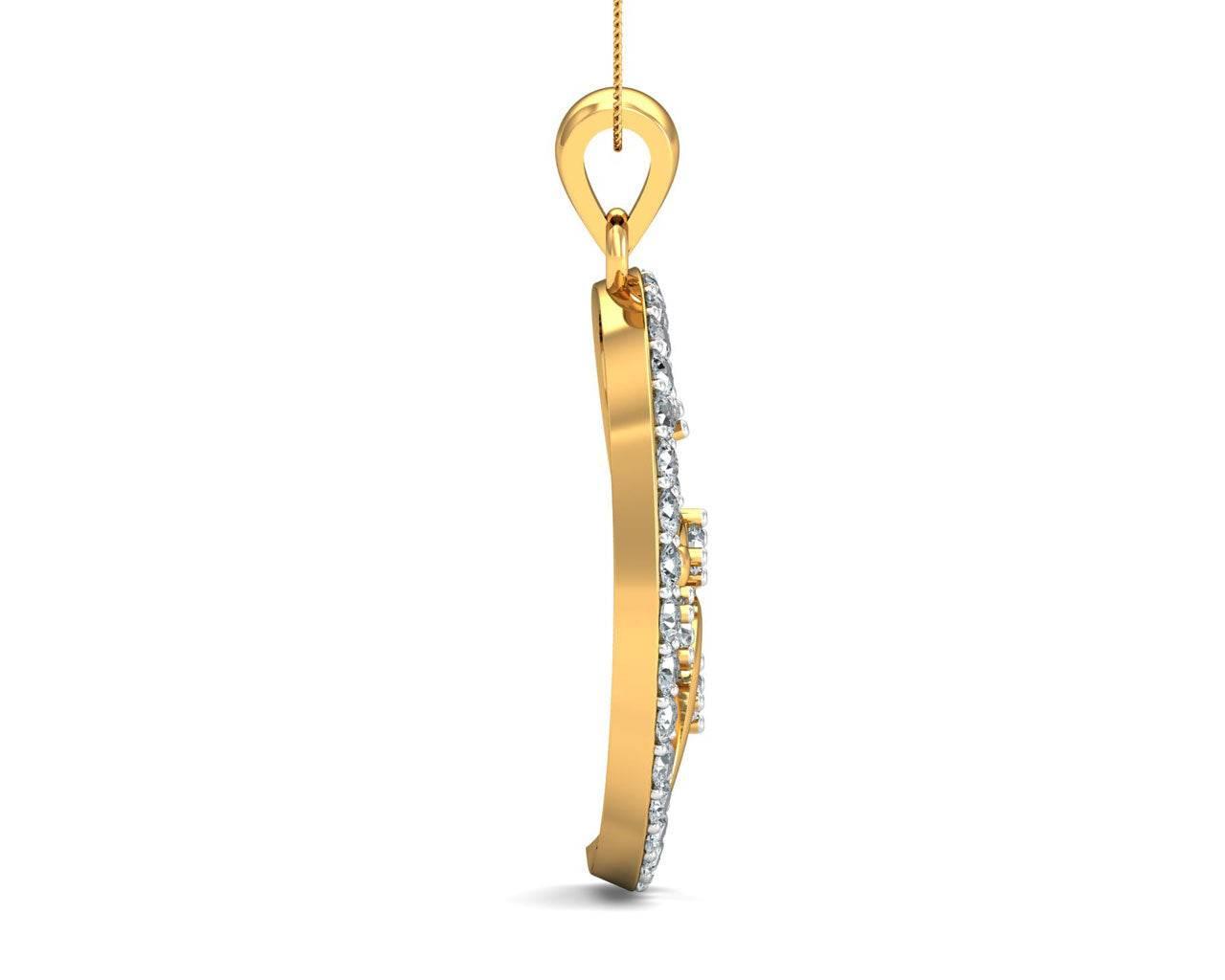 Nawra Diamond Pendant in Gold - Jewelslane