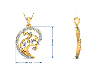 Nawra Diamond Pendant in Gold - Jewelslane