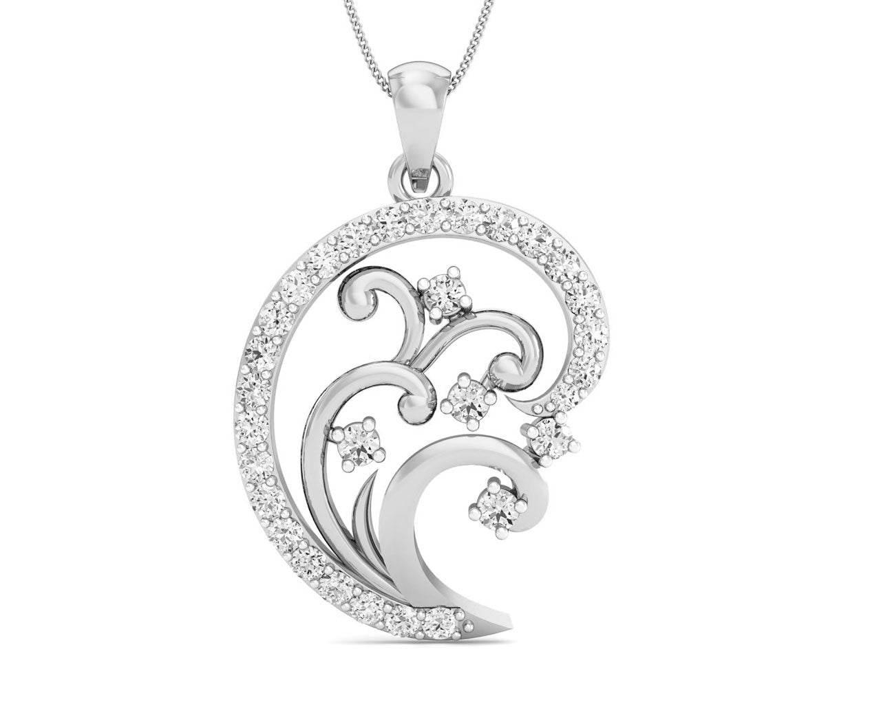 Nawra Diamond Pendant in Gold - Jewelslane