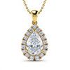 Niki Pear Shape Lab Solitaire Diamond Pendant in Yellow Gold, Rose Gold, and White Gold – JewelsLane