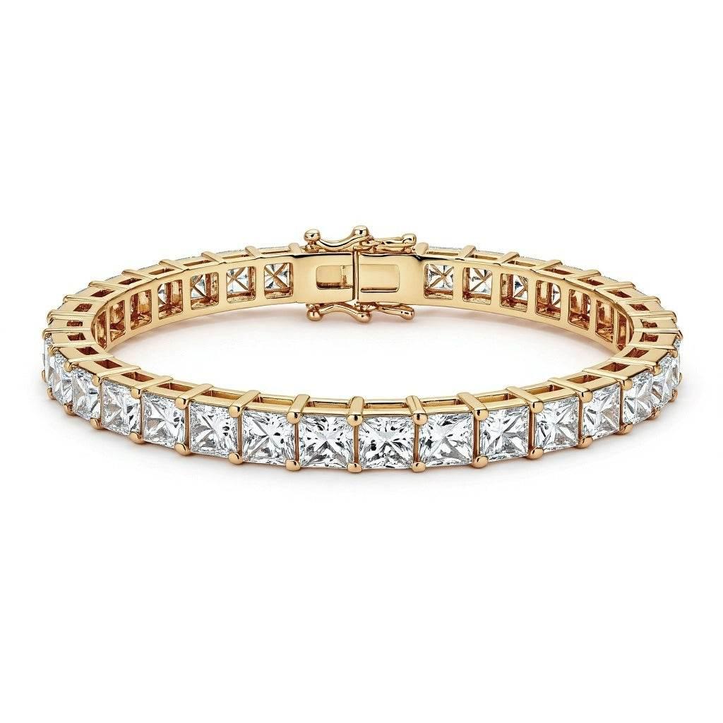 Nona Princess Cut Lab Grown Diamonds Tennis Bracelet - Jewelslane