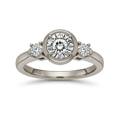 Nona Round Brilliant Bezel Set Lab Diamond Solitaire ring - Jewelslane