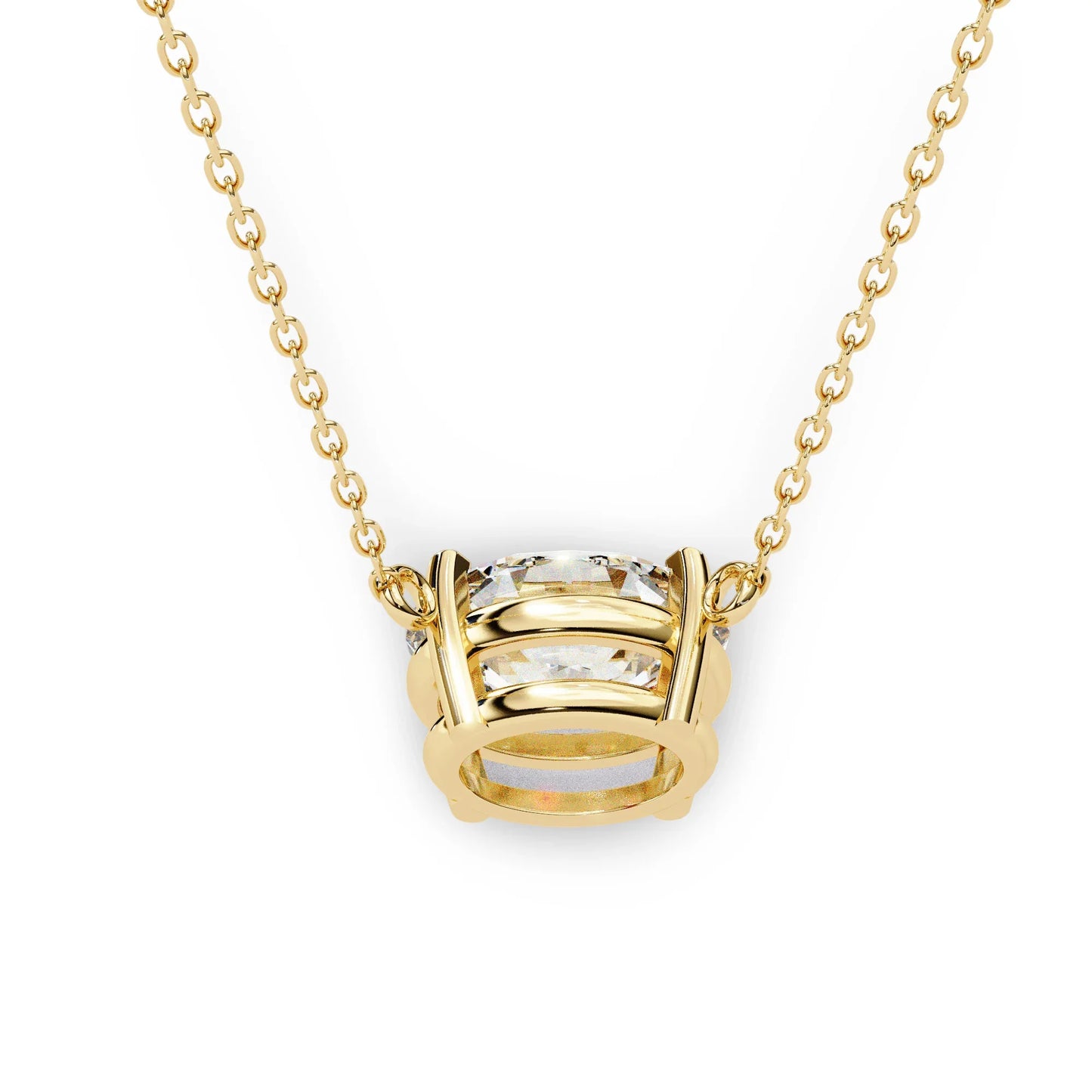 Olivia Oval Shape Lab Grown Diamond Solitaire Pendant on gold chain - Jewelslane