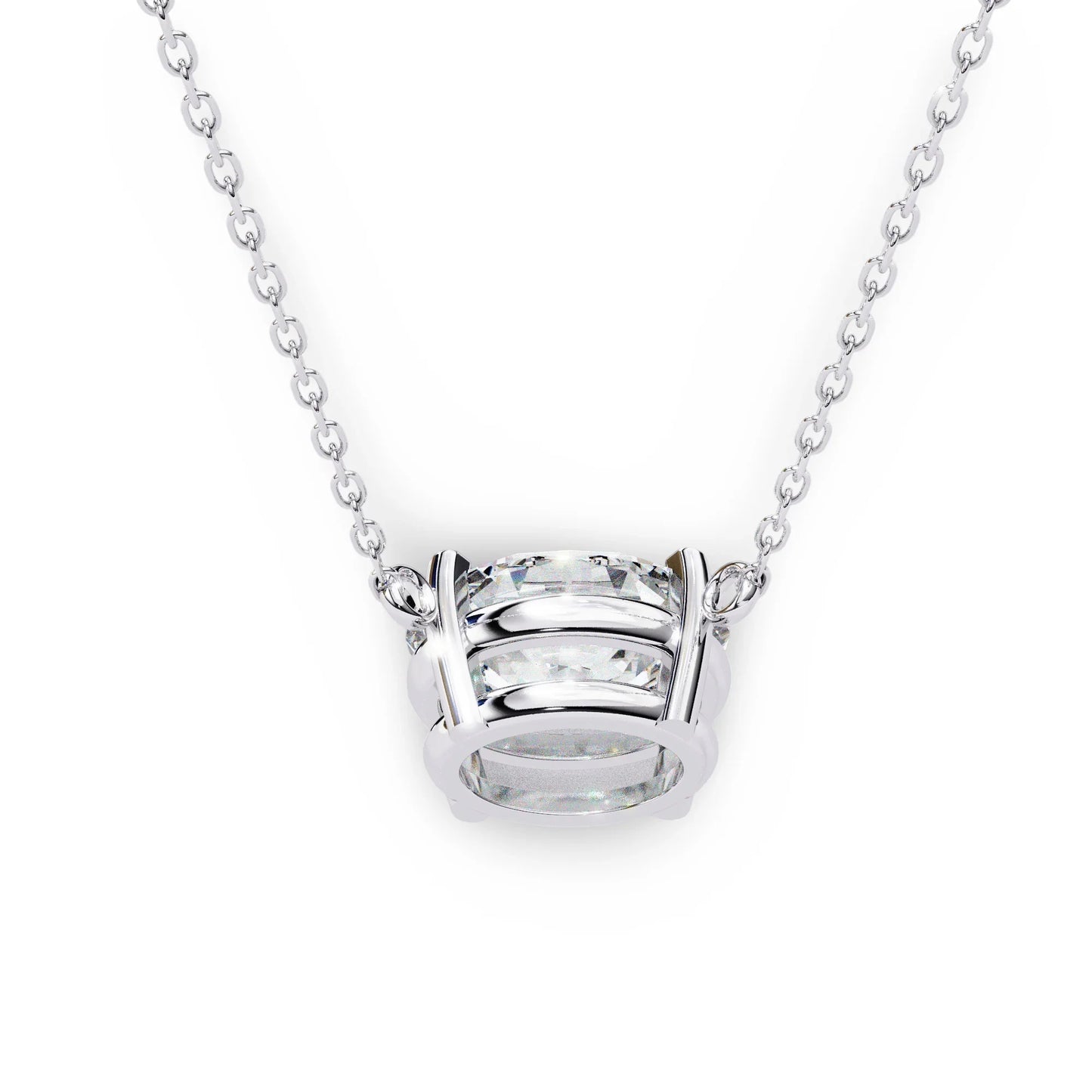 Olivia Oval Shape Lab Grown Diamond Solitaire Pendant on gold chain - Jewelslane