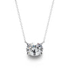 Olivia Oval Shape Lab Grown Diamond Solitaire Pendant on gold chain - Jewelslane