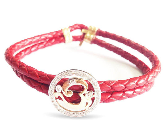 Om Ganesh gold Bracelet with Diamonds - Jewelslane