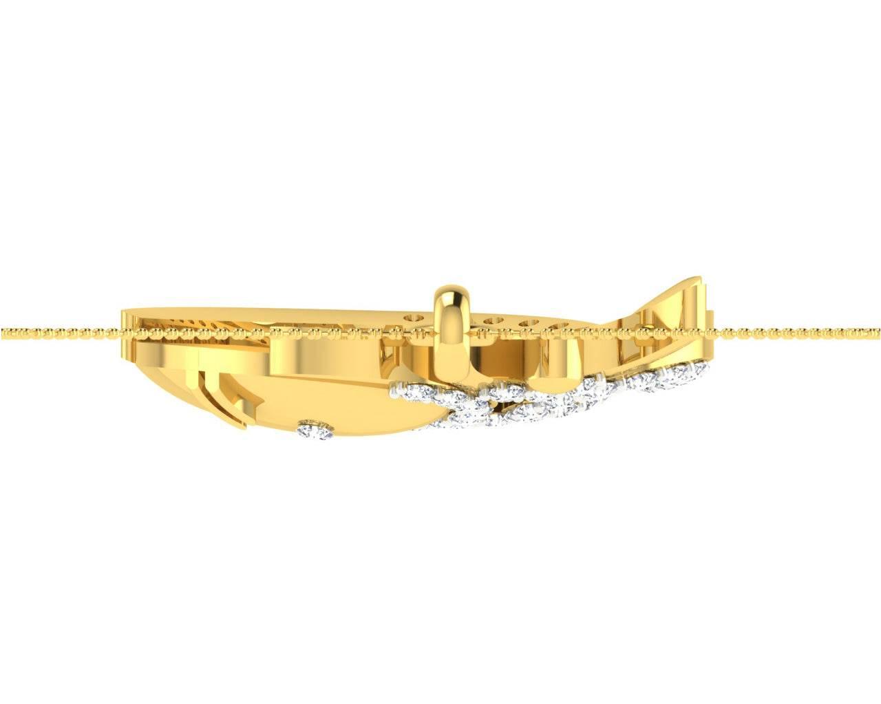 Om Ganesh in Gold & diamonds Pendant - Jewelslane