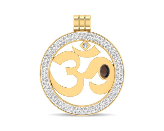 Om Gold Pendant With Diamonds - Jewelslane