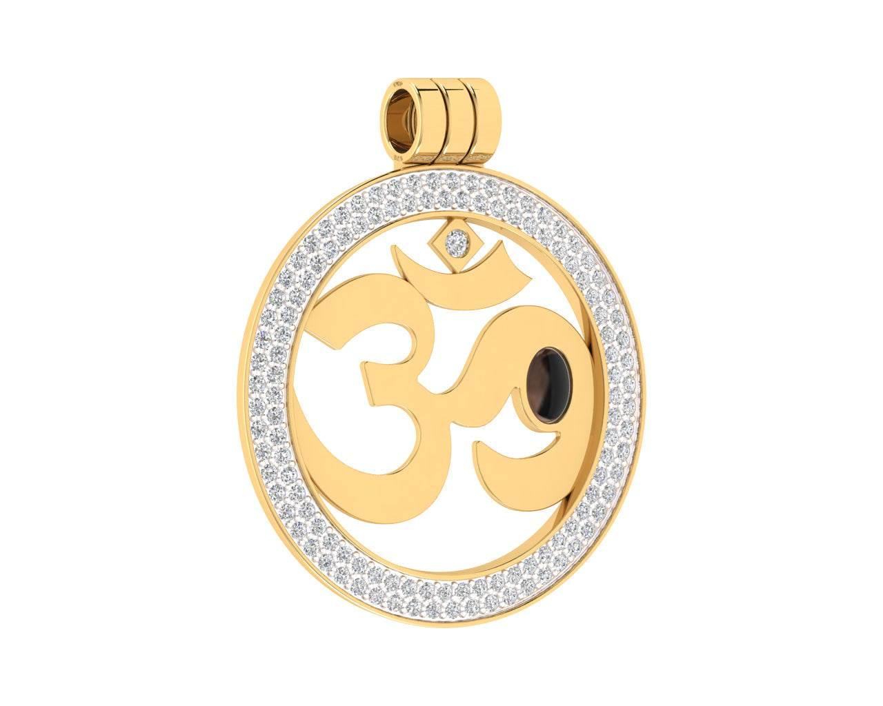 Om Gold Pendant With Diamonds - Jewelslane