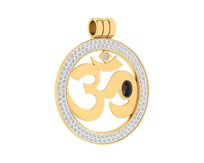 Om Gold Pendant With Diamonds - Jewelslane