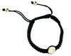 Om in Gold Button Bracelet with Diamonds - Jewelslane