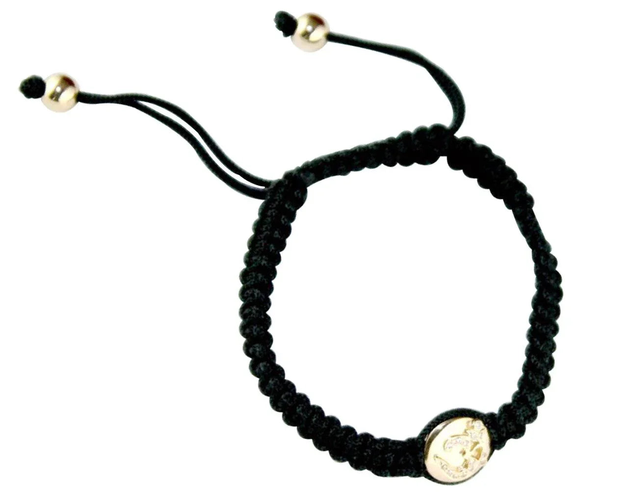 Om in Gold Button Bracelet with Diamonds - Jewelslane