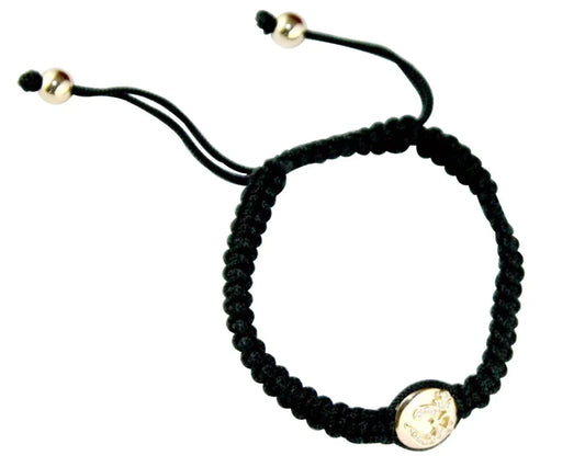 Om in Gold Button Bracelet with Diamonds - Jewelslane