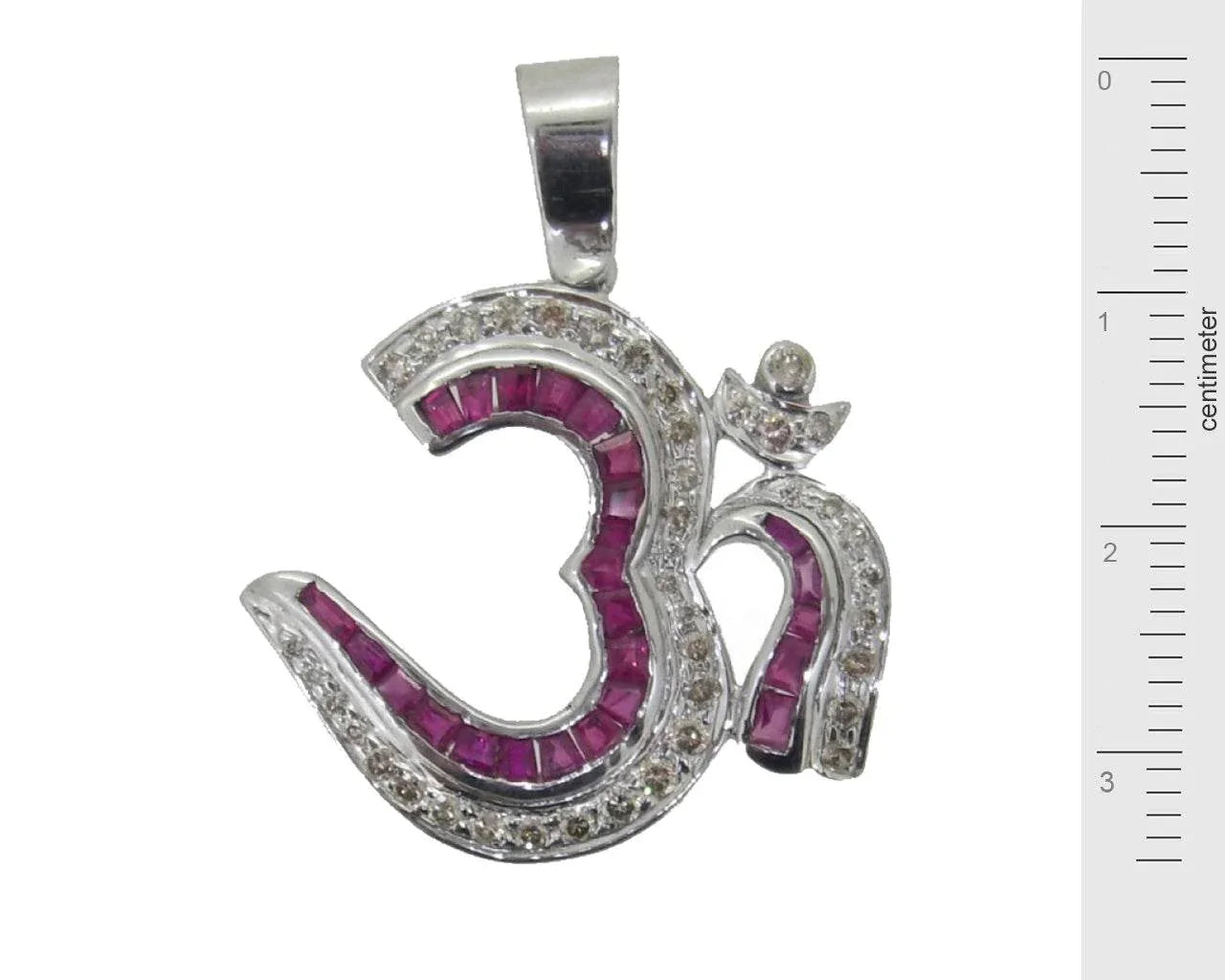 Om Pendant with Rubies and Diamonds - Jewelslane