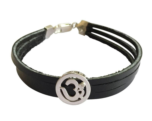 Om Bracelet on Leather - Jewelslane