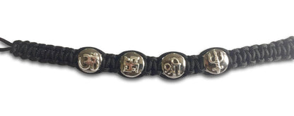 Auspicious Om, Swastik, Trishul & Shri all in one sterling silver Bracelet for Men - Jewelslane