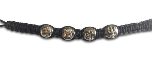 Auspicious Om, Swastik, Trishul & Shri all in one sterling silver Bracelet for Men - Jewelslane
