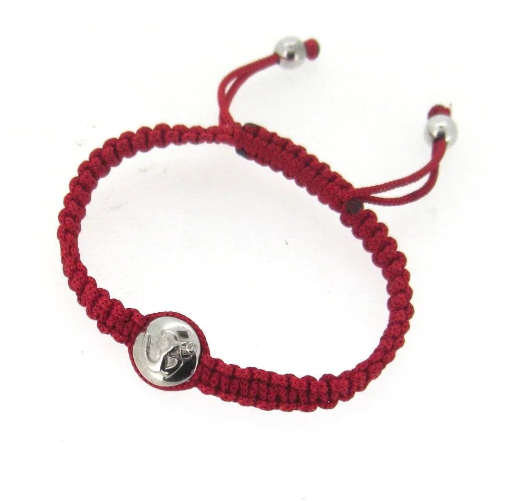 Om Braided Bracelet with Diamond in Silver - Jewelslane