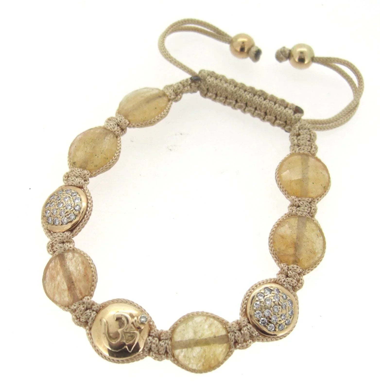 Om Bracelet with Onyx in Gold - Jewelslane