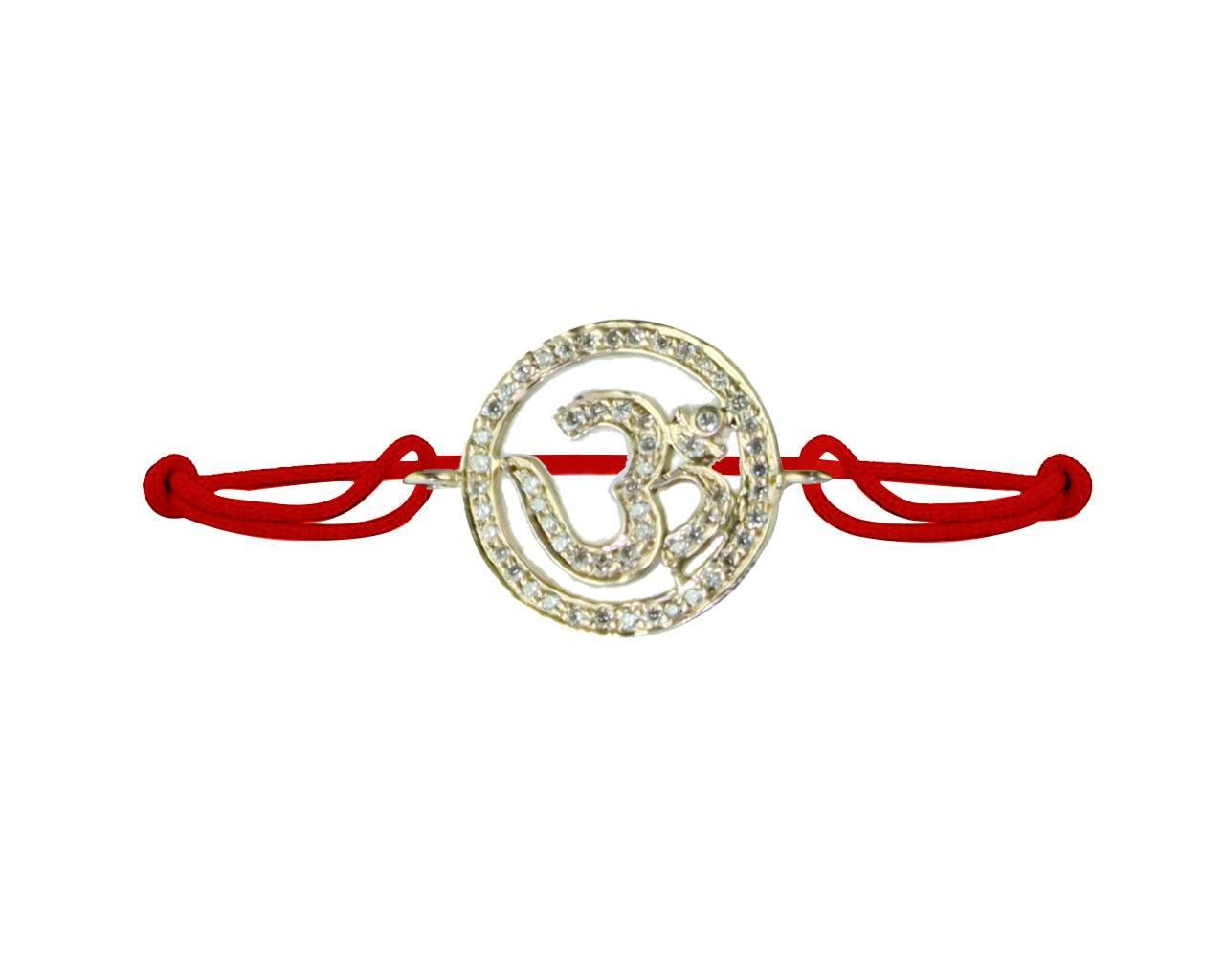 Om bracelet 18mm in gold with diamonds - Jewelslane