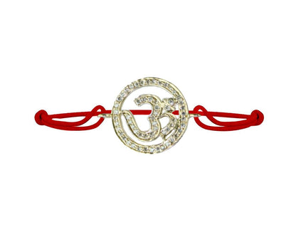 Om bracelet 18mm in gold with diamonds - Jewelslane