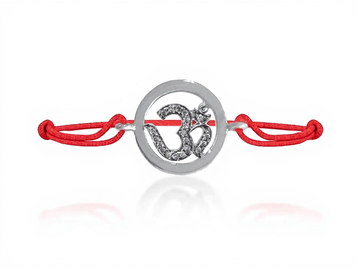 Om Bracelet  Inside Diamond in Silver
