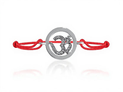 Om Bracelet  Inside Diamond in Silver