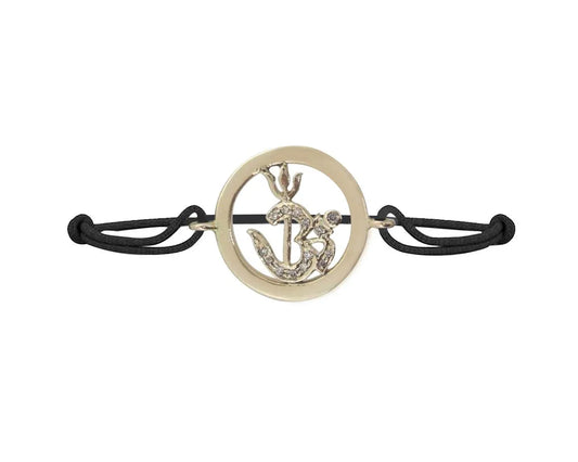 Om Shakti Bracelet in Gold with Diamond - Jewelslane