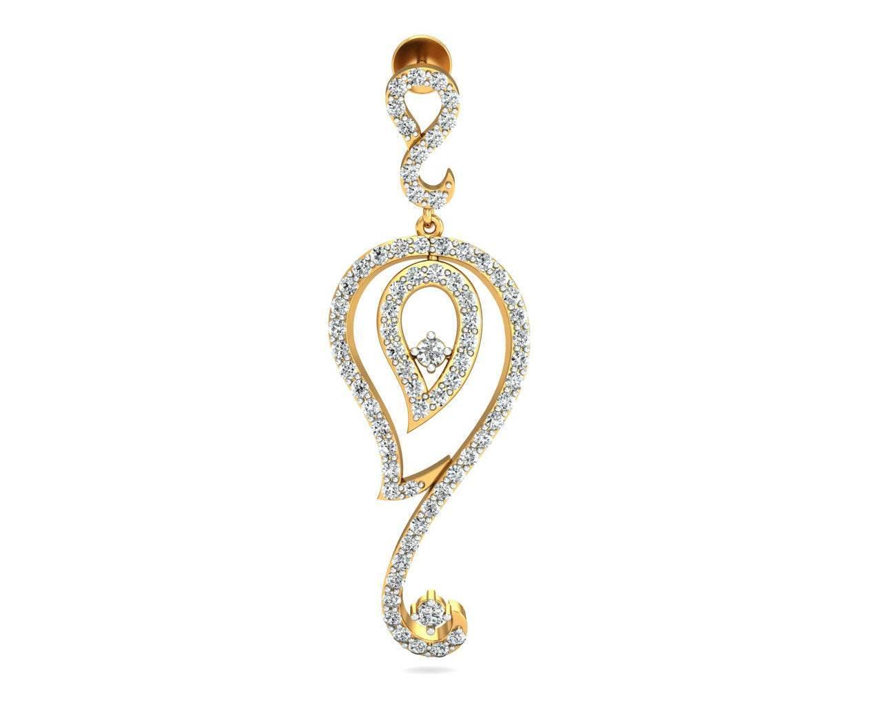 Paisley Diamond Earrings in Gold - Jewelslane