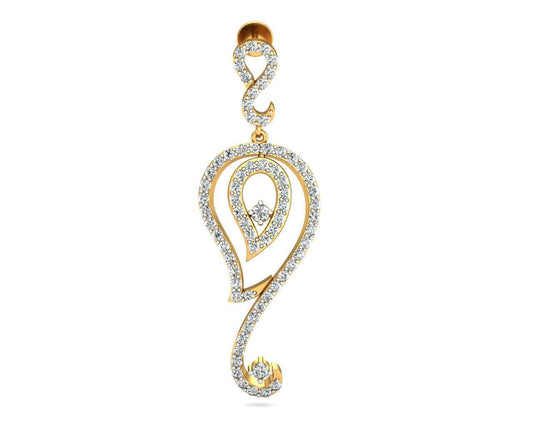 Paisley Diamond Earrings in Gold - Jewelslane
