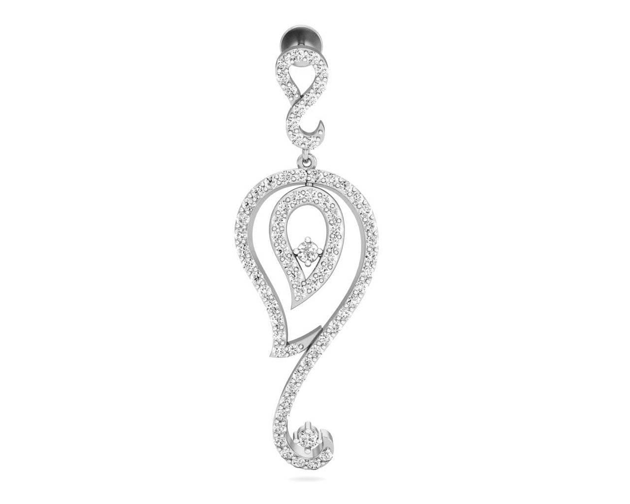 Paisley Diamond Earrings in Gold - Jewelslane