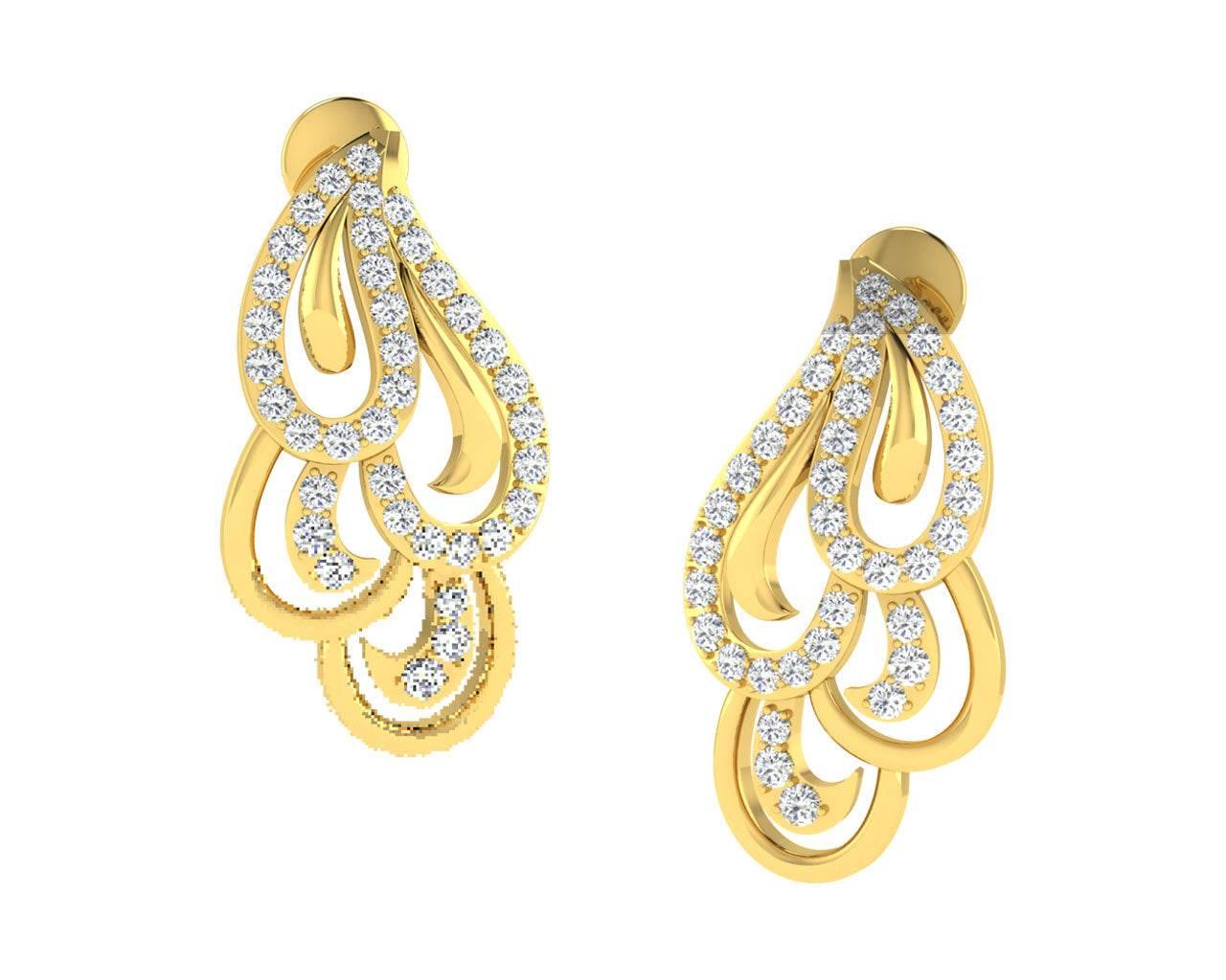 Pamela Diamond Earrings in Gold Additional Image 1