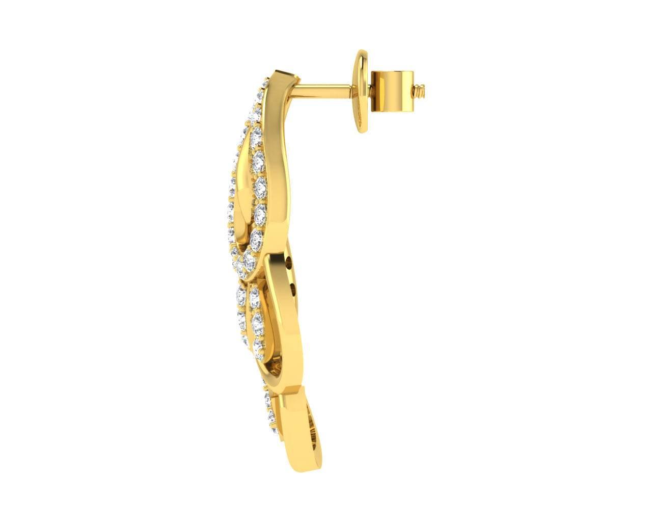 Pamela Diamond Earrings in Gold Additional Image 2