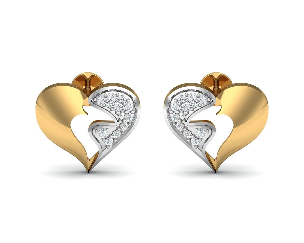 Pana Diamond Heart Earrings - Jewelslane