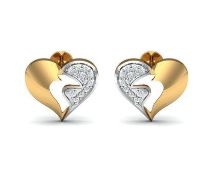 Pana Diamond Heart Earrings - Jewelslane