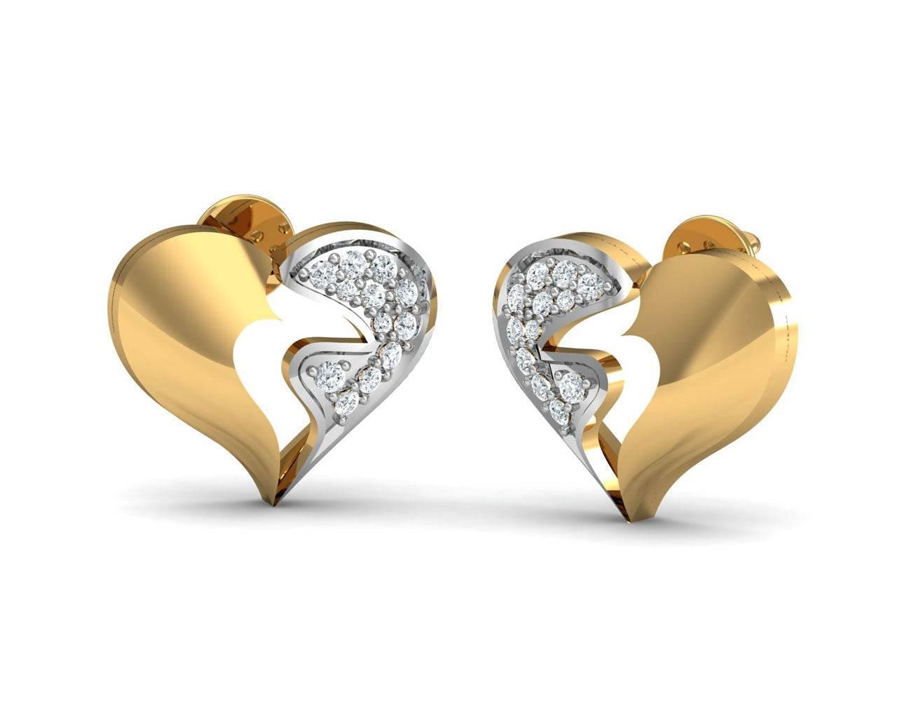 Pana Diamond Heart Earrings - Jewelslane