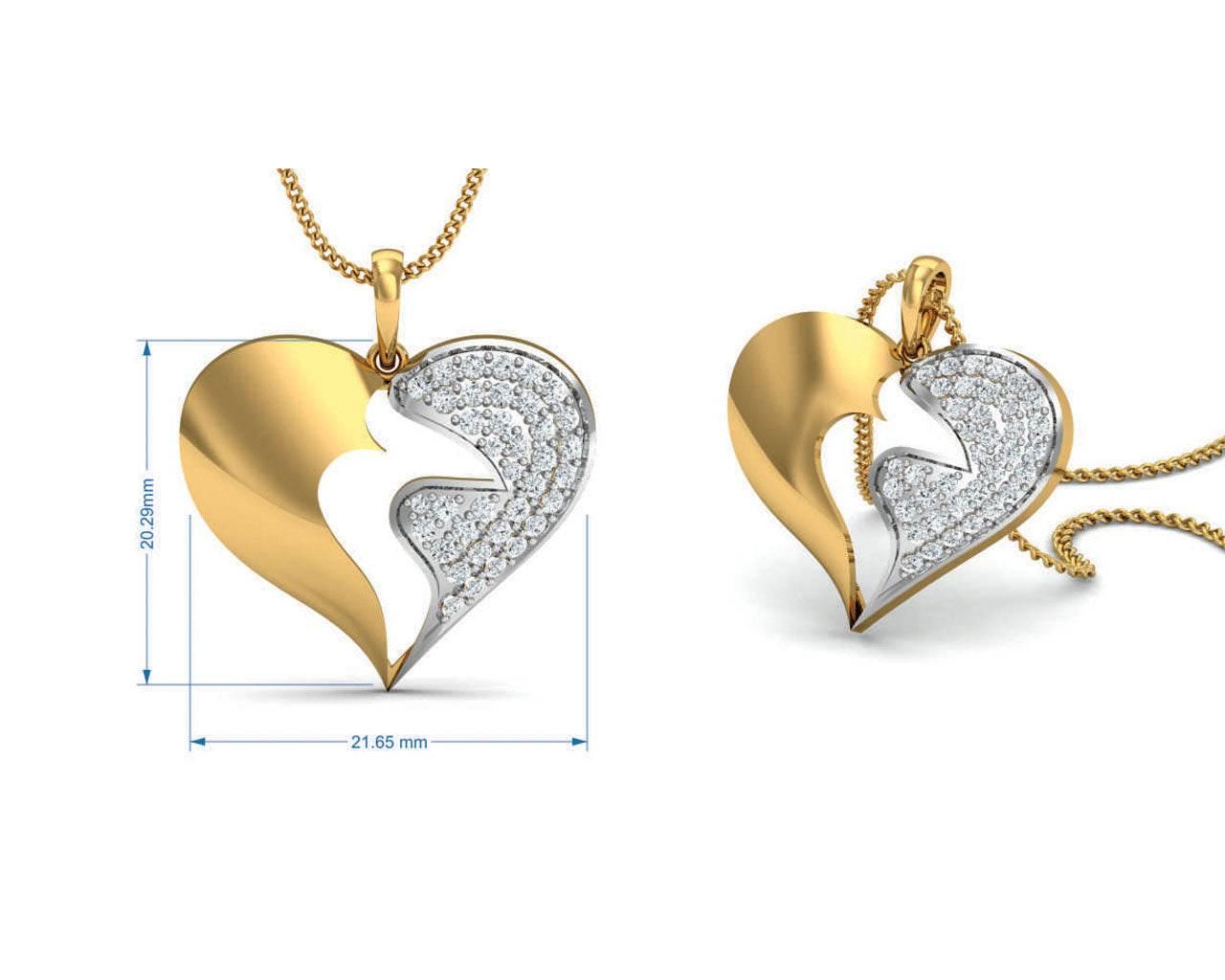 Pana Diamond Heart Pendant Earring & Ring Set - Jewelslane