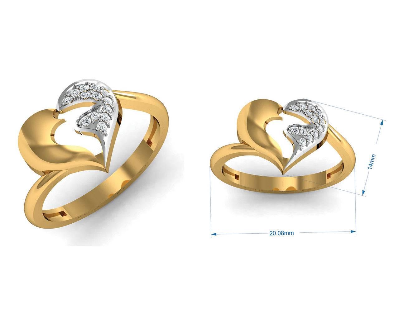 Pana Diamond Heart Pendant Earring & Ring Set - Jewelslane